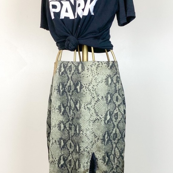 SEN snake print with lace detail slip skirt - Picture 1 of 5